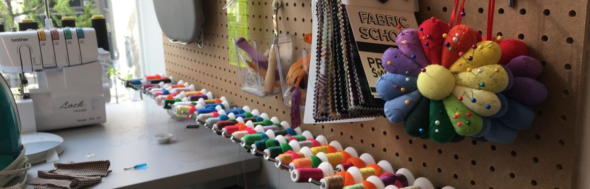 Colorful tools on a pegboard