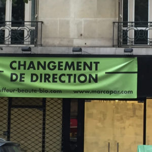 Sign reading "change of direction"